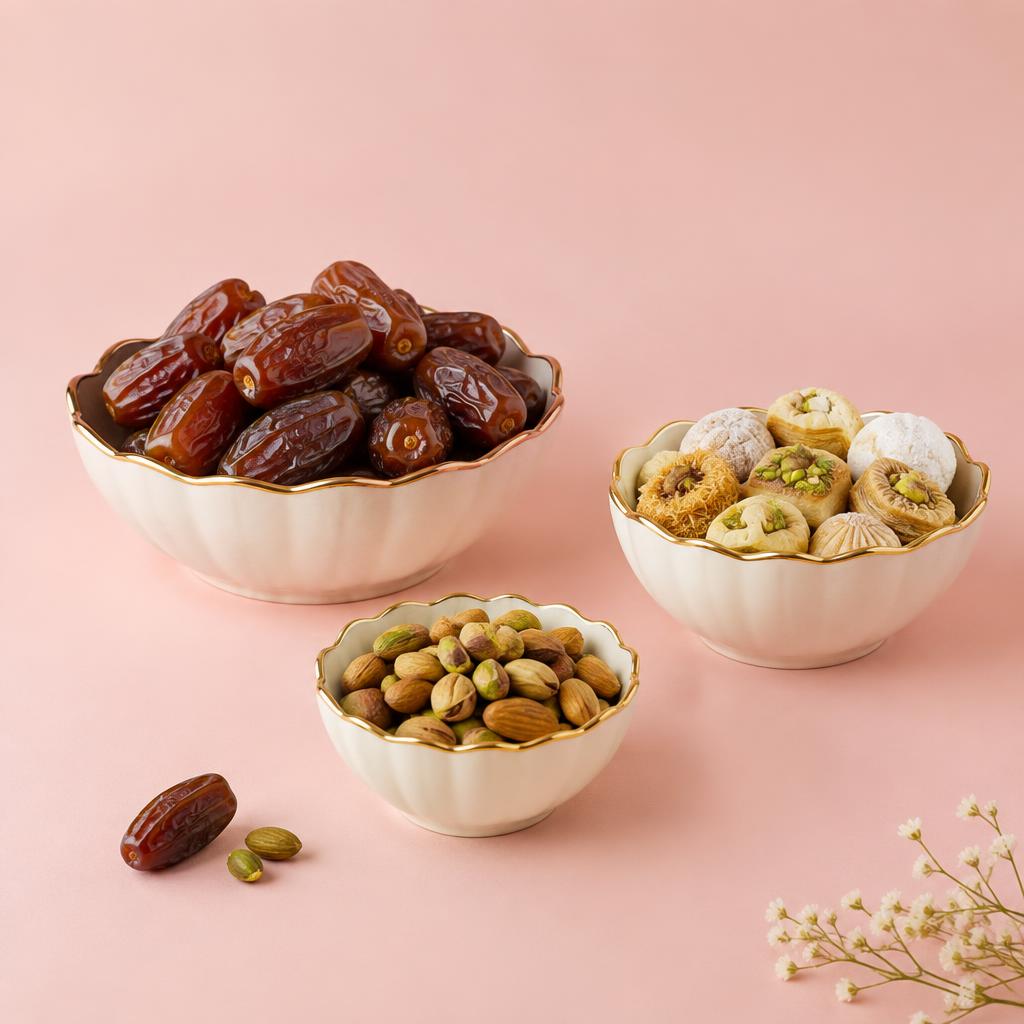 Date & Sweets Serving Bowls (3 pc)
