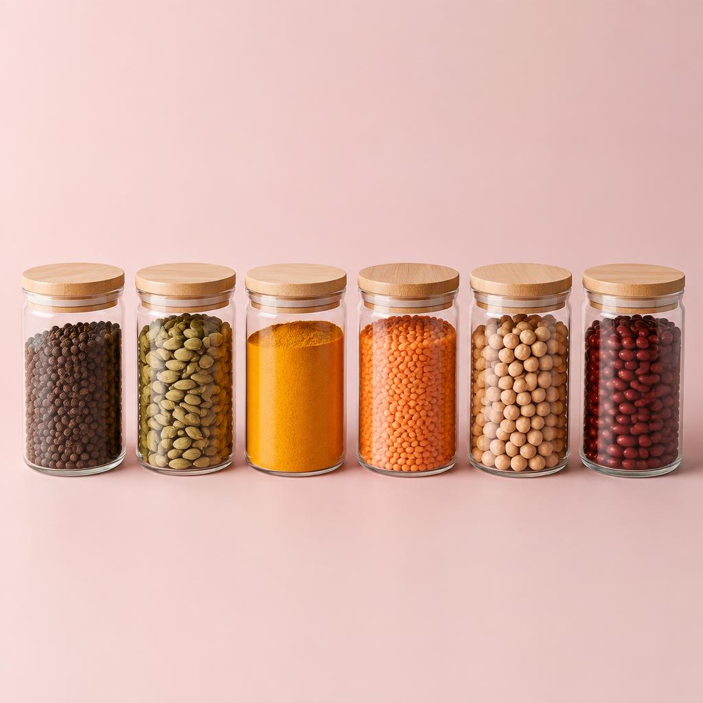Airtight Glass Storage Jars (6 pc)
